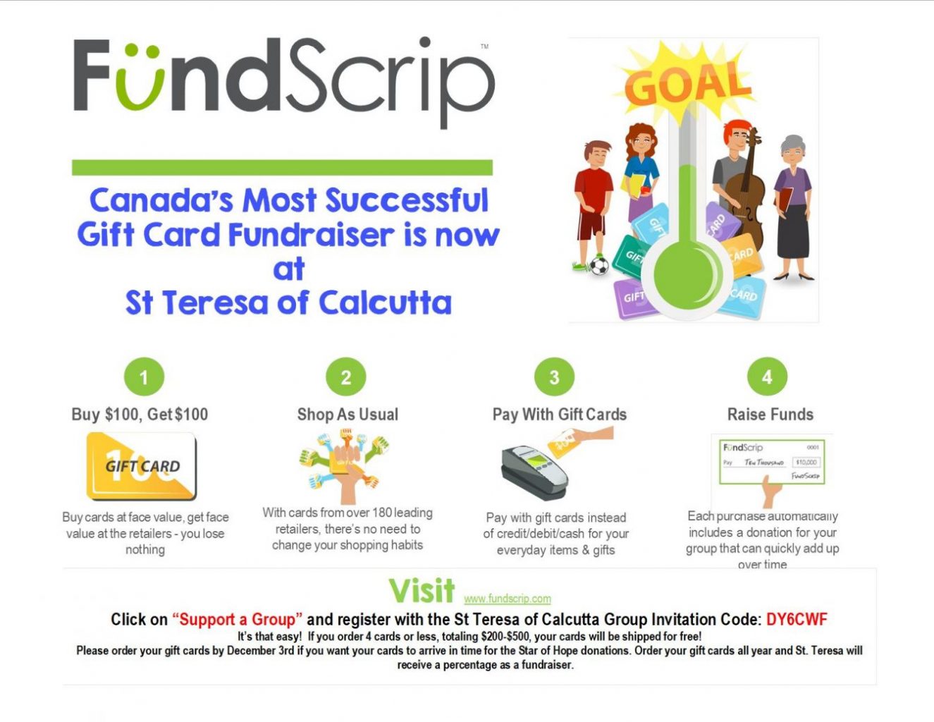 St Teresa Of Calcutta Catholic Elementary School Oakville On Fundscrip Update